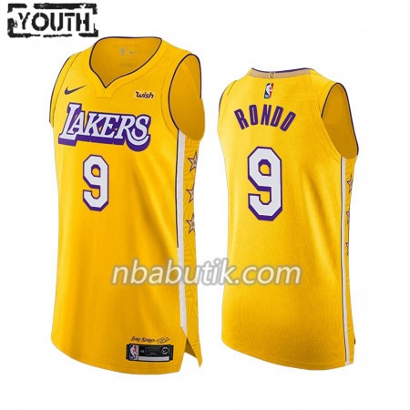 NBA Børn Trøje Los Angeles Lakers Rajon Rondo 9 Nike 2019-20 City Edition Swingman